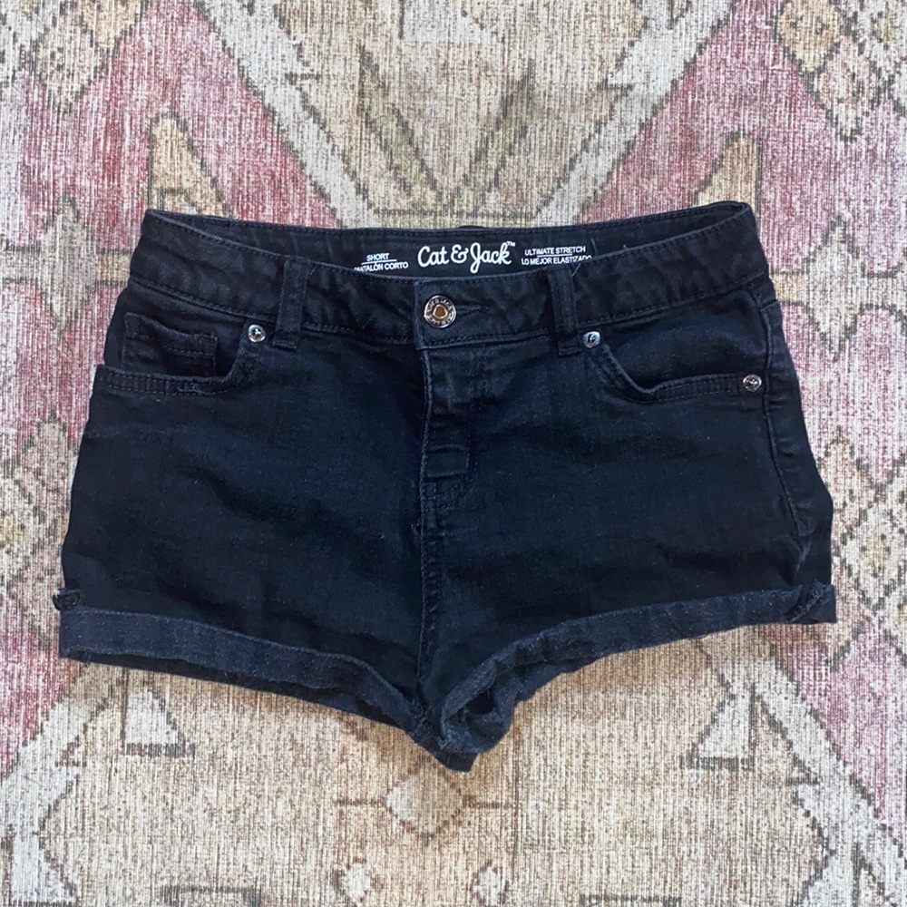 Cat & Jack girls black ultimate stretch adjustable shorts size large 10/12